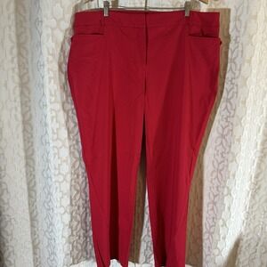 Lane Bryant Straight Regular Red Stretch Slacks Size 22